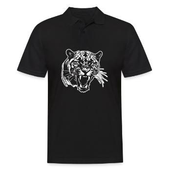 Panther Raubtier Dschungel Wildkatze - Männer Poloshirt - Schwarz - Vorne - Kai (181cm)