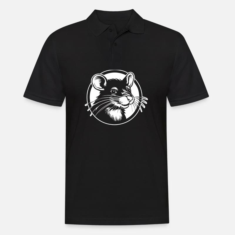 Ratte Maus Nagetier Ratten - Männer Poloshirt - Schwarz