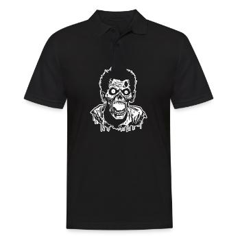 Zombie Untoter Halloween Horror - Männer Poloshirt - Schwarz - Vorne - Kai (181cm)
