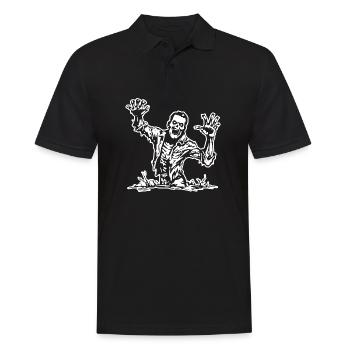 Zombie Untoter Halloween Horror - Männer Poloshirt - Schwarz - Vorne - Kai (181cm)