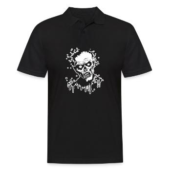 Zombie Untoter Halloween Horror - Männer Poloshirt - Schwarz - Vorne - Kai (181cm)