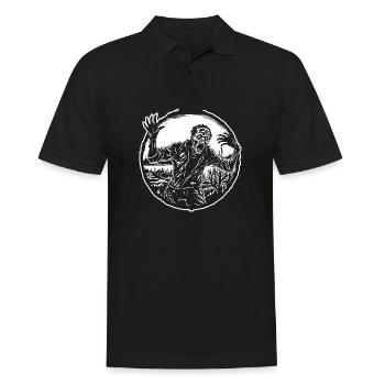 Zombie Untoter Halloween Horror - Männer Poloshirt - Schwarz - Vorne - Kai (181cm)