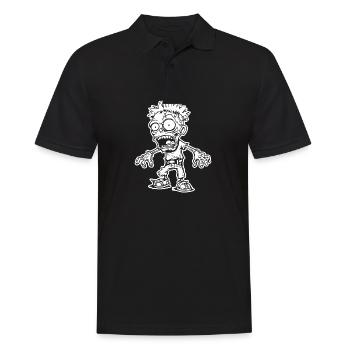 Zombie Untoter Halloween Horror - Männer Poloshirt - Schwarz - Vorne - Kai (181cm)