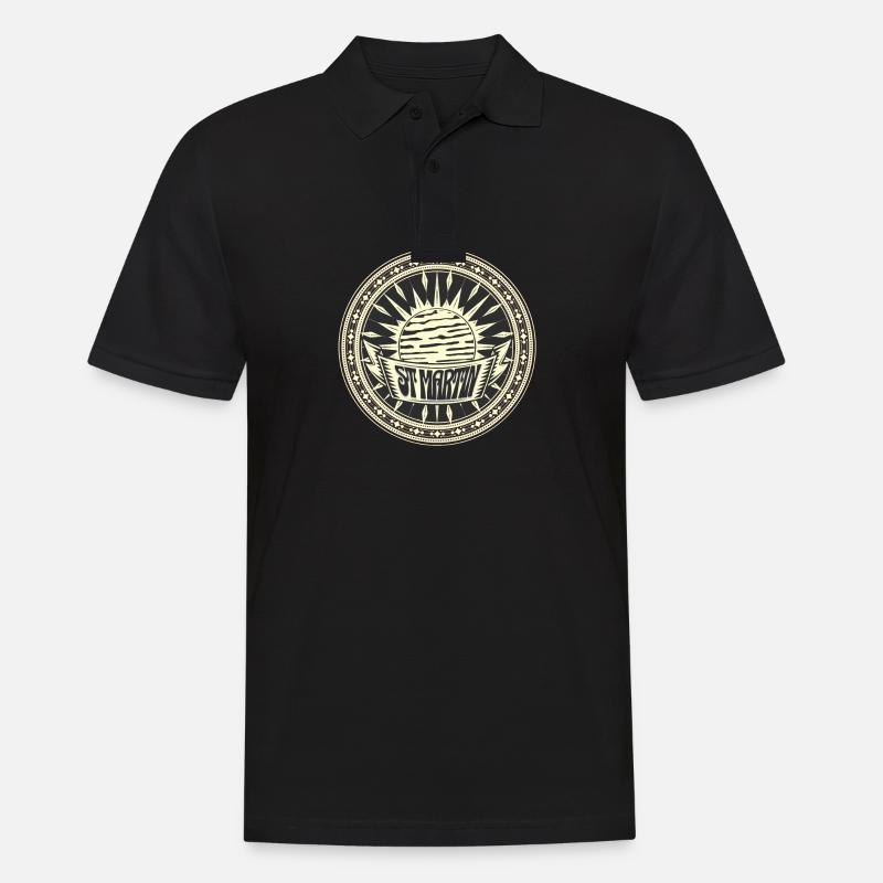 St Martin Rétro Caraïbes Soleil - Polo Homme - noir