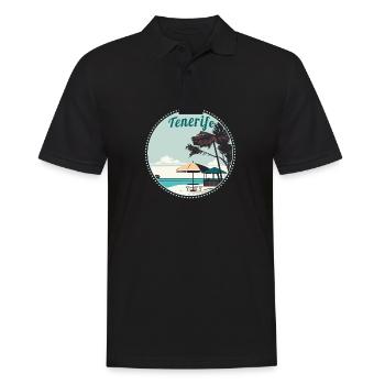 Tenerife Îles Canaries Retro Beach - Polo Homme - noir - Devant - Kai (181cm)