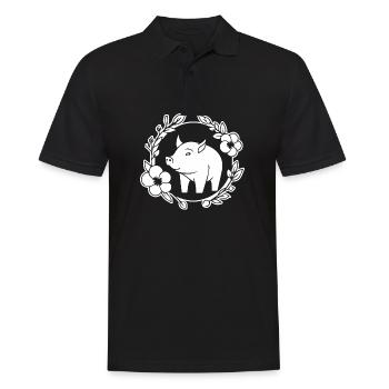 Pig Piggy Sow - Men's Polo Shirt - black - Front - Kai (181cm)