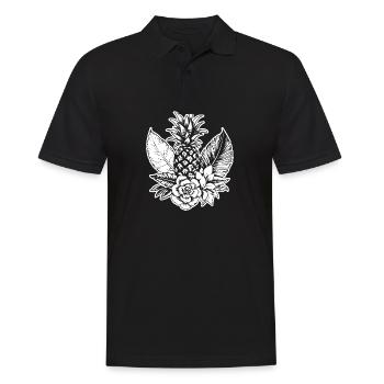 Ananas - Männer Poloshirt - Schwarz - Vorne - Kai (181cm)