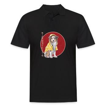 Japanese Australian Shepherd Raincoat - Men's Polo Shirt - black - Front - Kai (181cm)