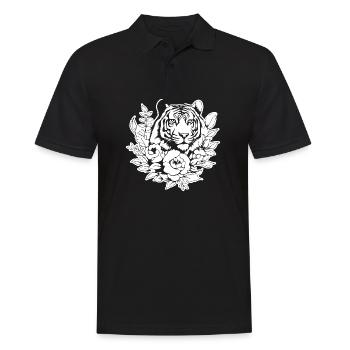 Tiger Raubkatze - Männer Poloshirt - Schwarz - Vorne - Kai (181cm)