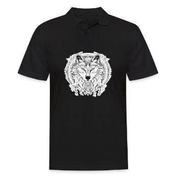 Wolf - Männer Poloshirt - Schwarz - Vorne - Kai (181cm)