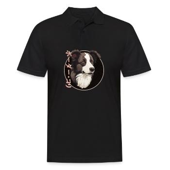 Japanischer Border Collie - Männer Poloshirt - Schwarz - Vorne - Kai (181cm)