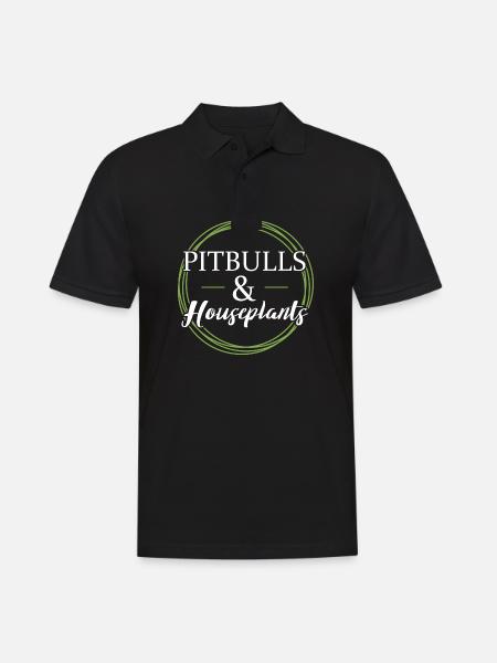Pitbulls and houseplants - Men's Polo Shirt - black
