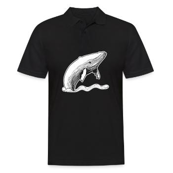 Wal Meer Fische - Männer Poloshirt - Schwarz - Vorne - Kai (181cm)