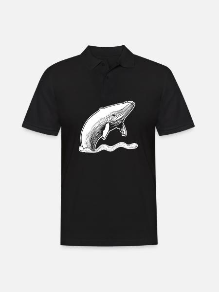 Whale Sea Fish - Men's Polo Shirt - black