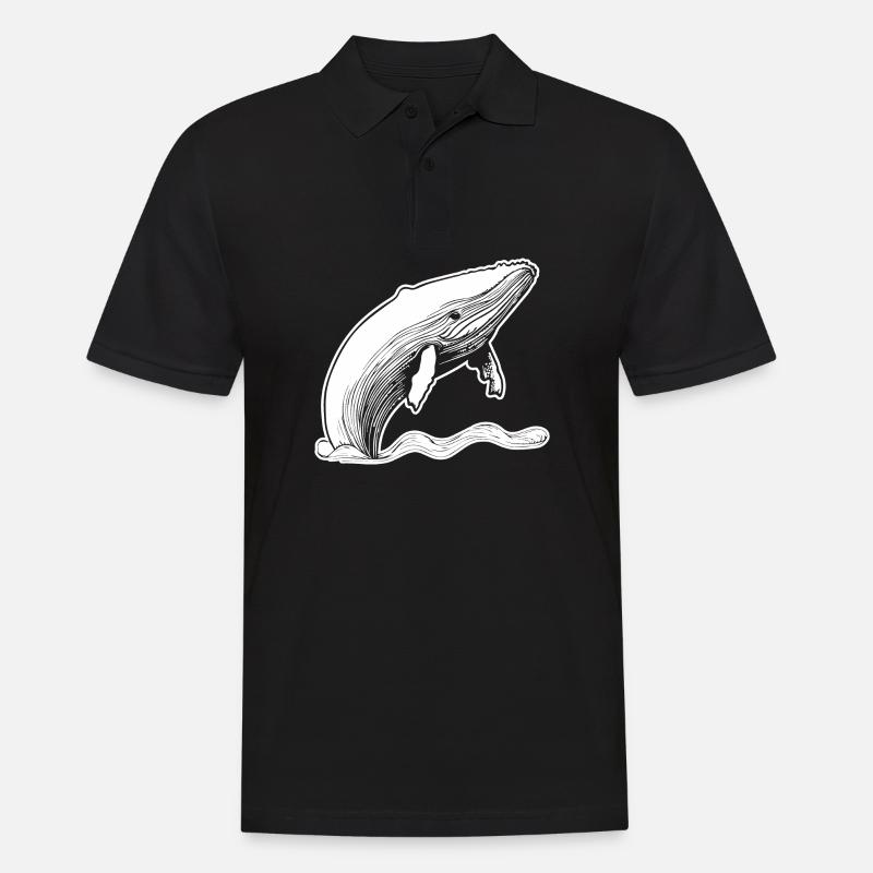 Baleine Poisson de mer - Polo Homme - noir