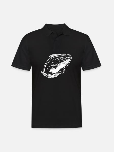 Baleine Poisson de mer - Polo Homme - noir