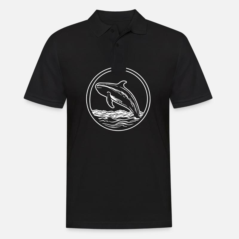 Baleine Poisson de mer - Polo Homme - noir