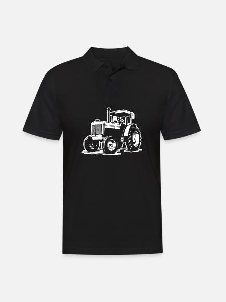 Traktor - Männer Poloshirt - Schwarz
