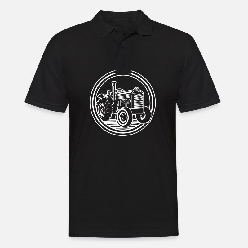 Traktor - Männer Poloshirt - Schwarz