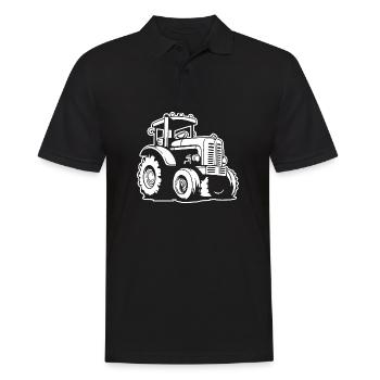 Traktor - Männer Poloshirt - Schwarz - Vorne - Kai (181cm)