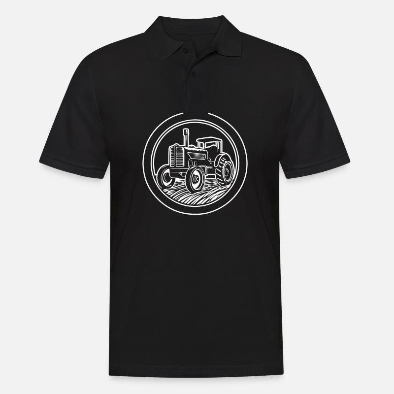 Traktor - Männer Poloshirt - Schwarz