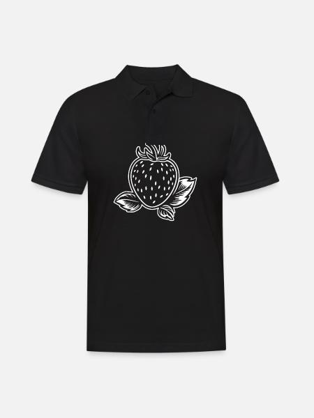 Strawberry Fruit Fruit - Men's Polo Shirt - black