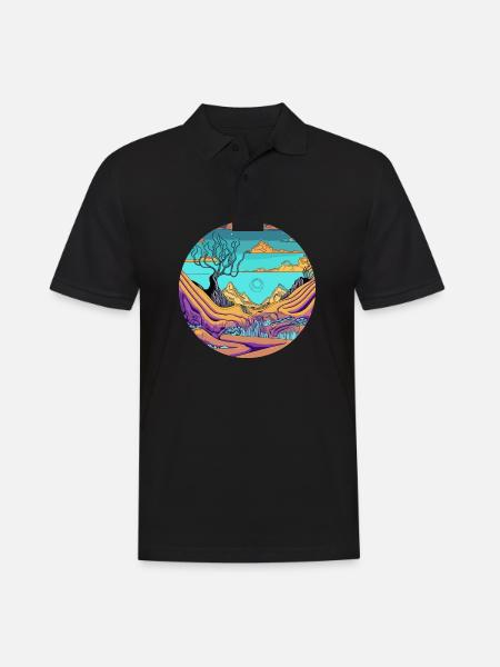Psychedelic Valley Sunrise - Men's Polo Shirt - black