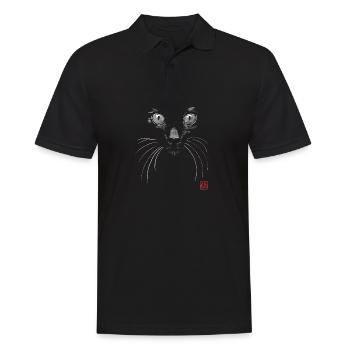 black cat in black - Polo Homme - noir - Devant - Kai (181cm)