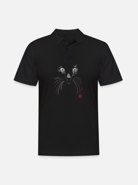 black cat in black - Men's Polo Shirt - black