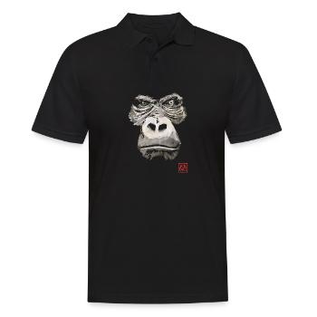 Wütender Gorilla - Männer Poloshirt - Schwarz - Vorne - Kai (181cm)