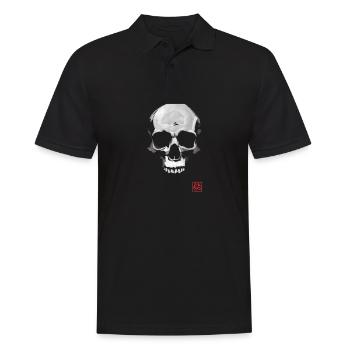 Schädel - Männer Poloshirt - Schwarz - Vorne - Kai (181cm)