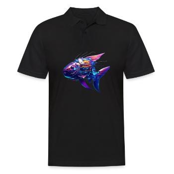 Cyber poisson - Polo Homme - noir - Devant - Kai (181cm)