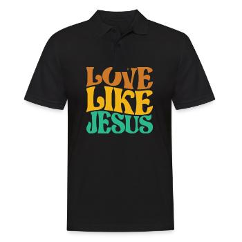 Aimer comme Jésus-Christ Mesdames et Messieurs - Polo Homme - noir - Devant - Kai (181cm)