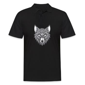 wolf fox - Men's Polo Shirt - black - Front - Kai (181cm)