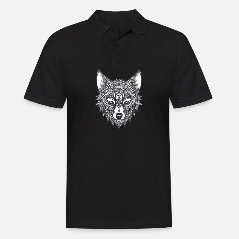 Wolffuchs - Männer Poloshirt - Schwarz