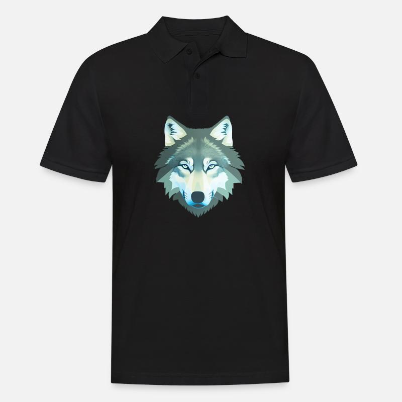 loup - Polo Homme - noir