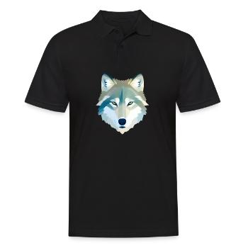 Wolf - Männer Poloshirt - Schwarz - Vorne - Kai (181cm)