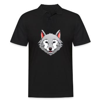 Wolf - Männer Poloshirt - Schwarz - Vorne - Kai (181cm)