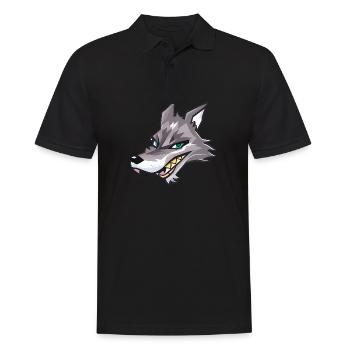 wolf - Men's Polo Shirt - black - Front - Kai (181cm)