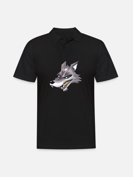 wolf - Men's Polo Shirt - black