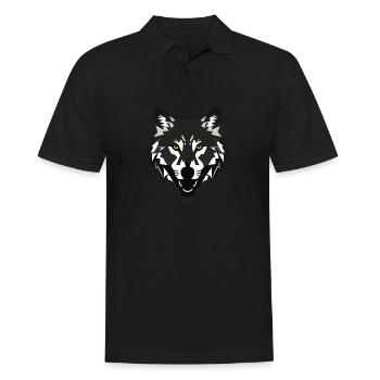 wolf - Men's Polo Shirt - black - Front - Kai (181cm)