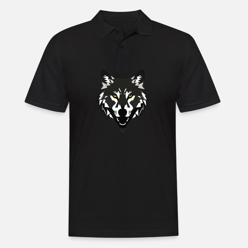 loup - Polo Homme - noir