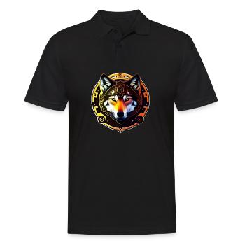 wolf - Men's Polo Shirt - black - Front - Kai (181cm)