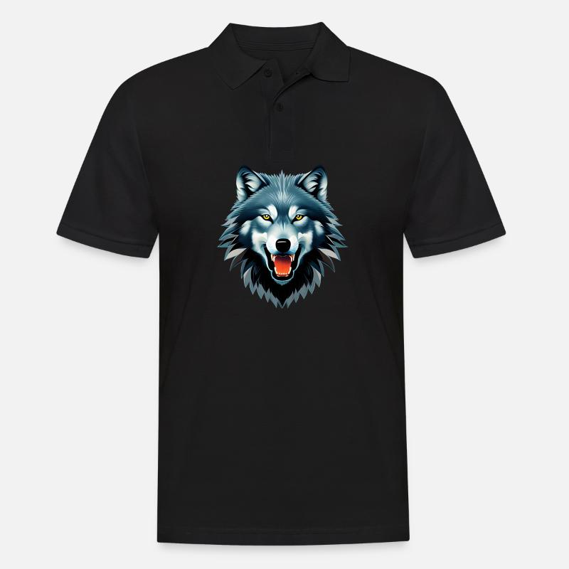 wolf - Men's Polo Shirt - black