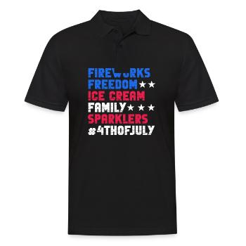 Fireworks Freedom Icecream Family Sparklers 4ème de - Polo Homme - noir - Devant - Kai (181cm)