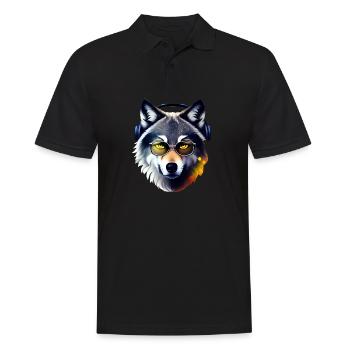 wolf - Men's Polo Shirt - black - Front - Kai (181cm)