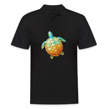 turtle - Men's Polo Shirt - black - Front - Kai (181cm)