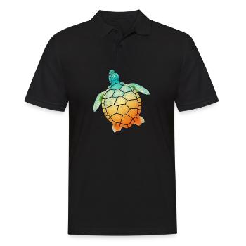 Turtle - Men's Polo Shirt - black - Front - Kai (181cm)