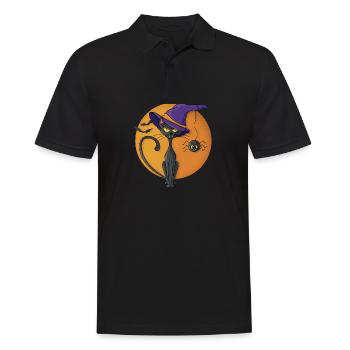 Chat noir et araignée - Polo Homme - noir - Devant - Kai (181cm)