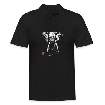 elephant in dark - Men's Polo Shirt - black - Front - Kai (181cm)